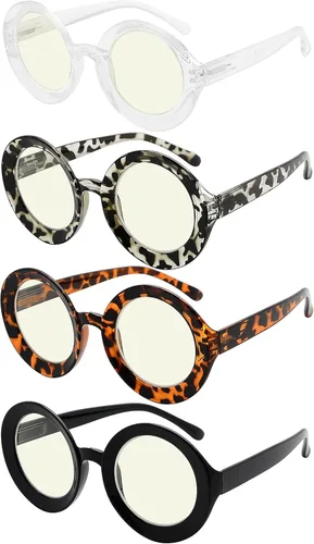 Vista 9 de Eyekepper Paquete de 4 lentes de lectura redondos para mujer, lectores de gran tamaño, +0.50 Wide Women's Magnifying Glass, Womens Stylish Reader