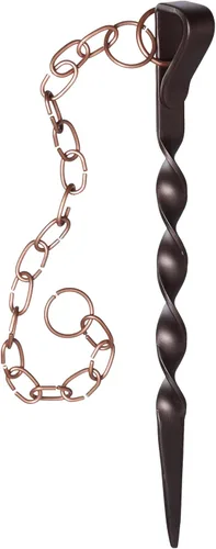 Vista 3 de Monarch Rain Chains Estaca de anclaje – Base de cadena de lluvia para exteriores de 12 pulgadas, anclaje de tierra para cadenas para canalones al