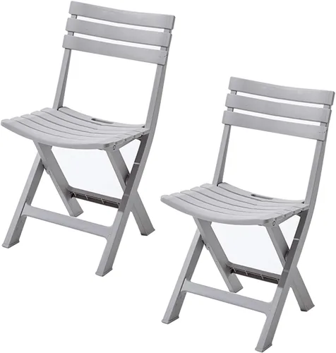 Vista 8 de 2 sillas plegables de plástico, sillas de salón para exteriores, sillas de comedor plegables para bodas, fiestas, balcones, reuniones familiares