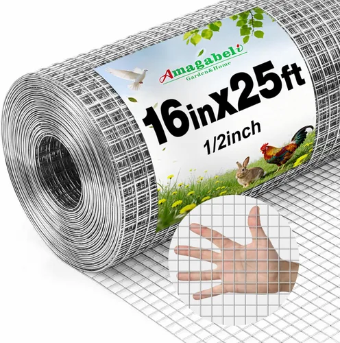 Vista 13 de Amagabeli Ture - Cercas de alambre de pollo de calibre 19, 1/2 pulgada, 16 pulgadas x 6 pies, alambre soldado extra grueso galvanizado doble