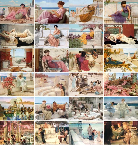 Vista 2 de PIXILUV Postales vintage 24 piezas retrato de dama griega romana antigua