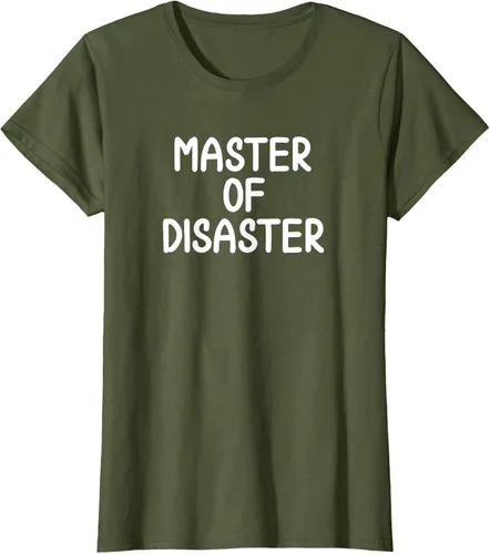 Vista 29 de Camiseta divertida con texto en inglés "Master Of Disaster