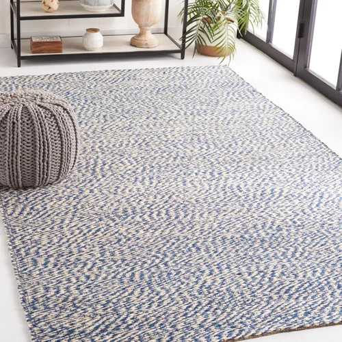 Vista 18 de SAFAVIEH Natural Fiber Collection - Alfombra de pasillo de 2 x 6 pies, azul y marfil, yute hecho a mano, ideal para zonas de alto tráfico en sala