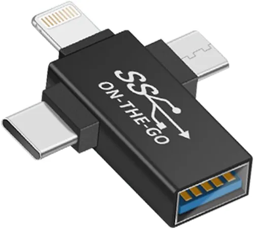 Vista 6 de Adaptador 2 en 1 tipo C y Micro USB a USB 3.0 - Soporta función OTG