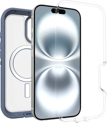 Vista 3 de OtterBox Funda transparente para iPhone 16 Defender Series XT - Azul claro
