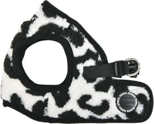 Vista 5 de Puppia Serval - Arnés tipo chaleco para perro, diseño cálido de leopardo de invierno para perros pequeños y medianos, beige, talla S