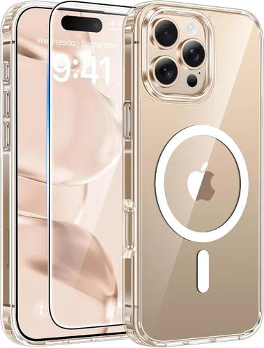 Vista 371 de FNTCASE - Funda para iPhone 16 Pro: magnética, mate, translúcida, de grado militar, protectora contra caídas, resistente, fina, duradera y a prueba