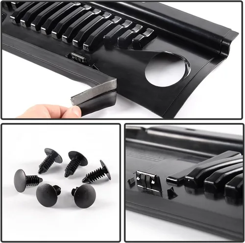 Vista 5 de G-PLUS Parrilla de ventilación para parabrisas compatible con Ford Mustang 1999-2004, repuesto directo del mercado de accesorios FO1270102