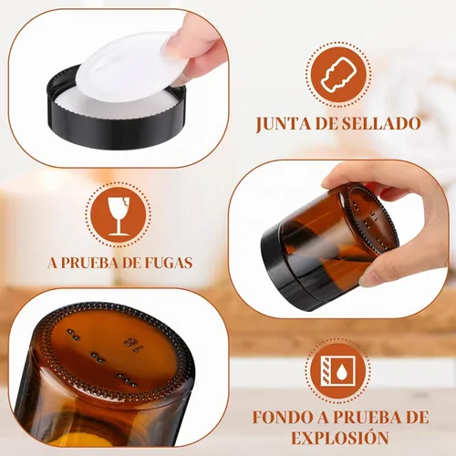 Vista 3 de Norme 24 Frascos de Vidrio de 4 oz con Tapas Herméticos Redondos a Prueba de Fugas Frascos Cosméticos Vacíos con Revestimientos Internos en la Tapa