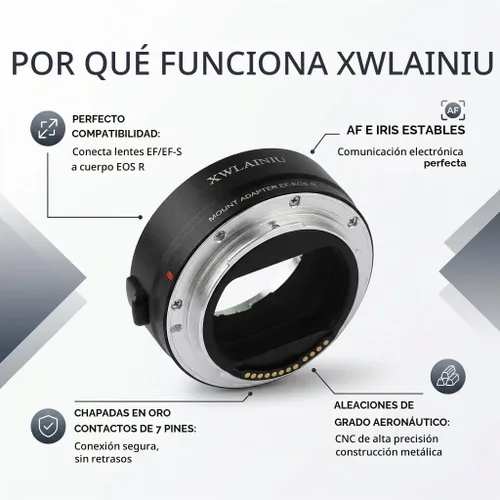 Vista 9 de EF-EOS R AF Adapter for Canon EF/EF-S to EOS-R Cameras Black