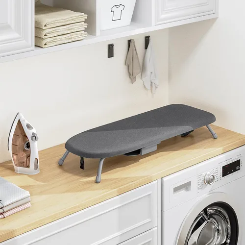 Vista 7 de Kingboard Tabla de planchar pequeña con soporte para plancha, tabla de planchar de mesa con 2 fundas resistentes al calor, tabla de planchar