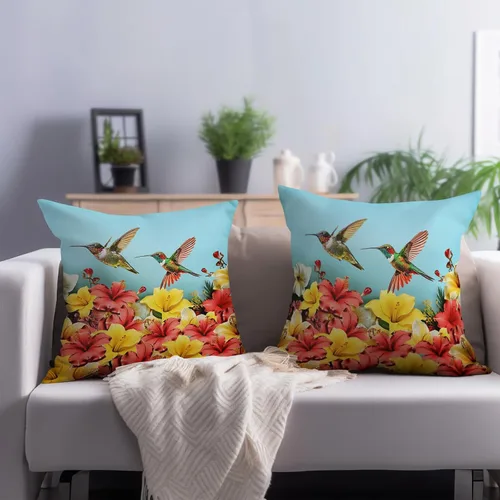 Vista 145 de Juego de 2 fundas de almohada de 16 x 16 pulgadas, diseño patriótico de bandera estadounidense con estrellas para exteriores, estilo casa de campo