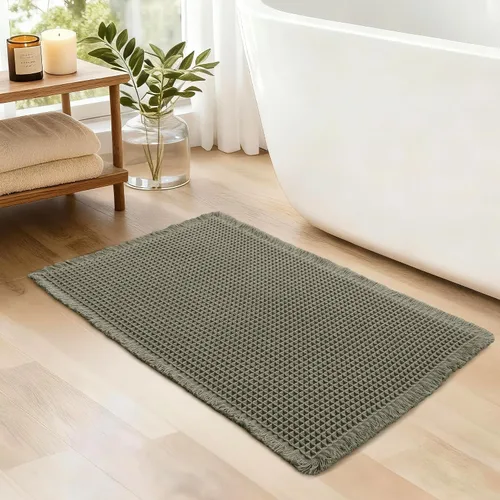 Vista 29 de JIUZHEN Tapete de Baño Mejorado con Diseño de Gofre Súper Absorbente Tapetes de Baño Antideslizantes Alfombras de Baño Lavables a Máquina de Secado