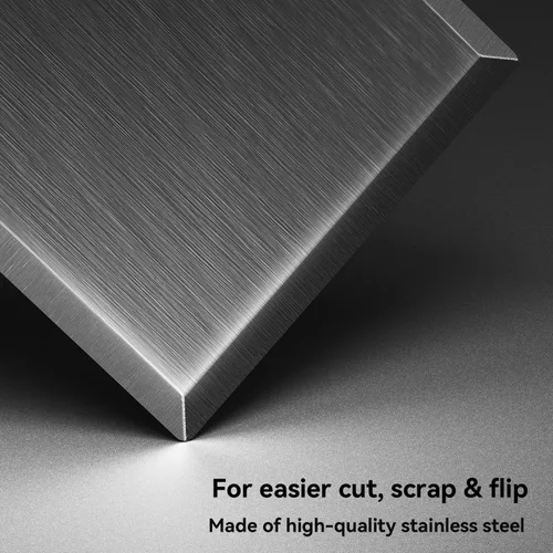 Vista 3 de Espátula para plancha, espátula de metal para sartén de hierro fundido, espátulas de acero inoxidable con mango de madera cómodo, espátula