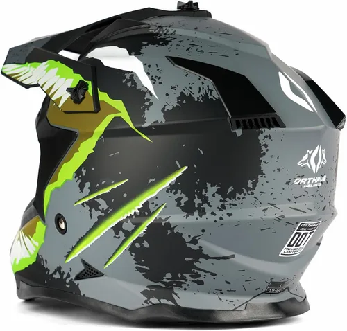 Vista 3 de Orthrus Off-Road Motorcycle Helmet for Adult ATV, Motorcross, Dirt Bike, and Snowmobile Enthusiasts