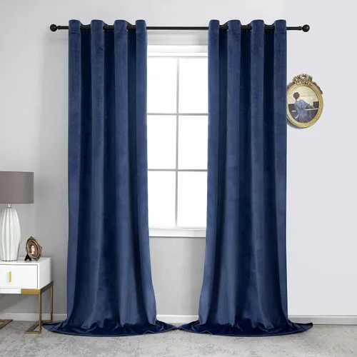 Vista 17 de VANASEE Cortinas de terciopelo gris oscuro para dormitorio, 63 pulgadas de largo, cortinas opacas para oscurecer la habitación, cortinas