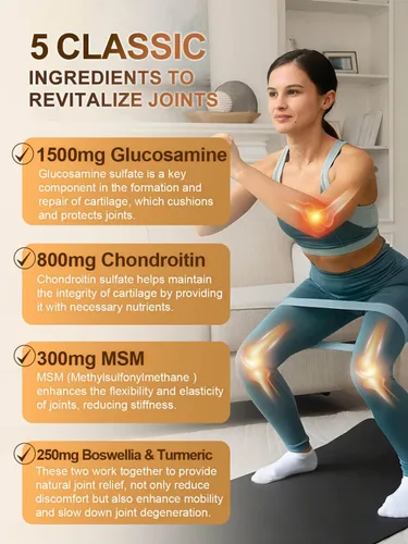 Vista 3 de NATURE TARGET Glucosamina, condroitina MSM cúrcuma – 120 cápsulas de suplemento de apoyo articular para alivio y movilidad, con colágeno tipo II
