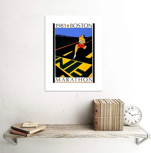 Vista 2 de The Art Stop Sport AD Boston Marathon 1981 Race Run Finish LINE Print F12X2427