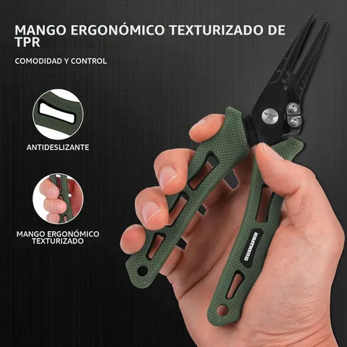 Vista 6 de KastKing Cutthroat - Alicates de pesca de 7 pulgadas con anillo dividido, herramientas de pesca de acero inoxidable 420, equipo de pesca resistente