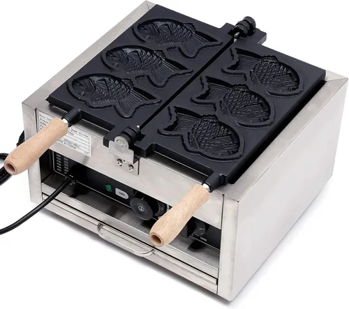 Vista 9 de Taiyaki Maker - Máquina de gofres antiadherente con forma de pescado, para gofres, pan, waffles