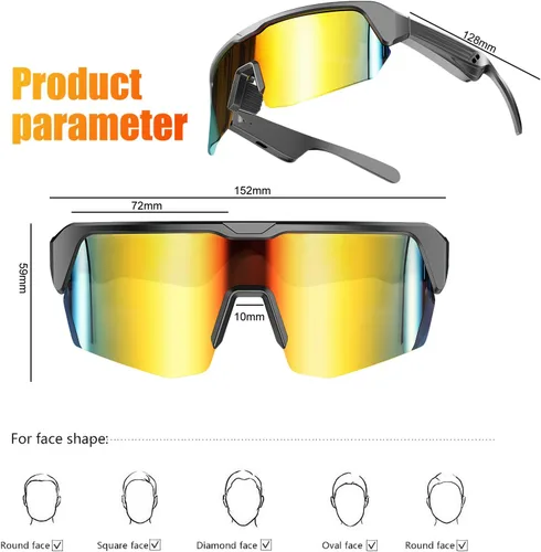 Vista 7 de OBEST - Lentes impermeables con Bluetooth para hombres y mujeres, UV400