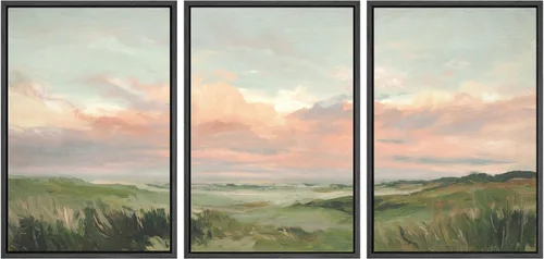 Vista 63 de SIGNWIN Lienzo enmarcado para pared, juego de arte abstracto de serenidad costera, ilustraciones abstractas junto al mar, arte moderno, decorativo