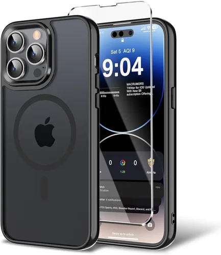 Vista 9 de Funda para iPhone 11 con protector de pantalla, compatible con MagSafe, ultra delgada, translúcida, mate, a prueba de golpes, color negro