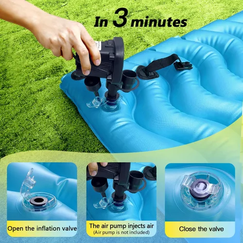 Vista 7 de Alfombra flotante inflable gigante mejorada 2025 - Flotador de piscina para adultos con hamaca para piscina, piscina, playa, lago para fiesta