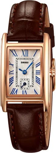 Vista 10 de FANMIS Reloj de pulsera vintage para mujer, clásico, rectangular, analógico, de cuarzo, ultradelgado, brazalete de moda, reloj de negocios