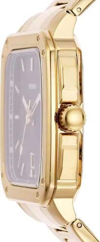 Vista 2 de Fossil Reloj cuadrado de acero inoxidable con inscripción de cuarzo para hombre