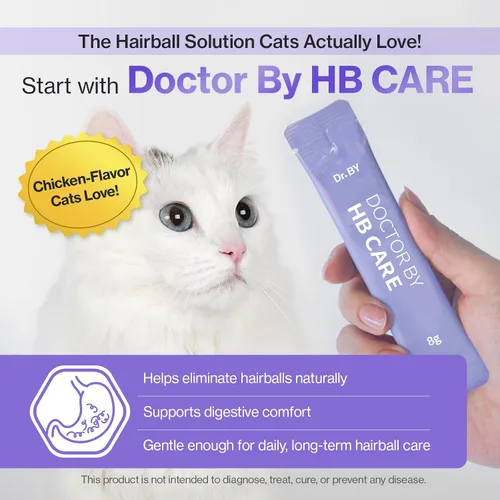Vista 3 de Doctor By HB Care Suplemento para Bolas de Pelo de Gatos - Tratamiento de Bolas de Pelo para Gatos, Control de Bolas de Pelo, Remedio de Alivio