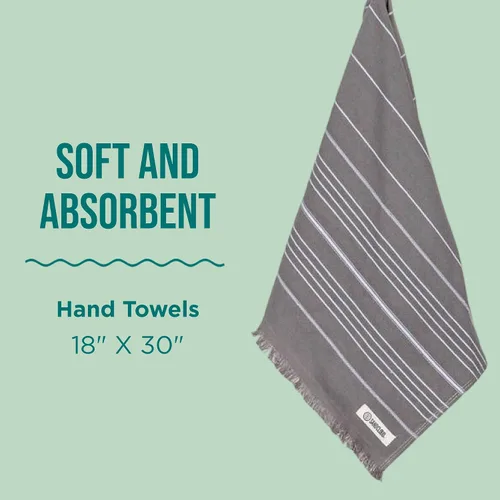 Vista 3 de Sand Cloud Toallas de baño turcas de 2 capas para baño, paquete de 2 Clásico - Gris