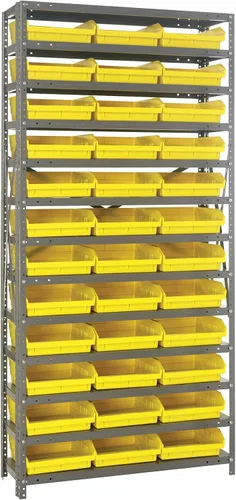 Vista 23 de Quantum QSBU-245BK Heavy Duty Shelving Unit with (7) Shelves and (24) QUS245 Black Bins for Garage Warehouse Storage Distribution 400 lb Load