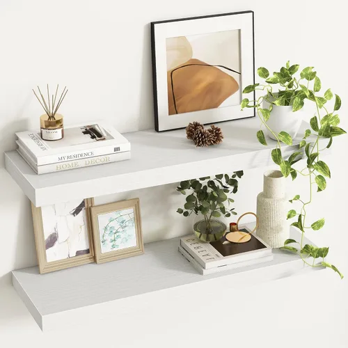 Vista 61 de Fun Memories Estantes flotantes – Estante de pared de 9.3 pulgadas de profundidad para decoración y almacenamiento – Estantería de exhibición