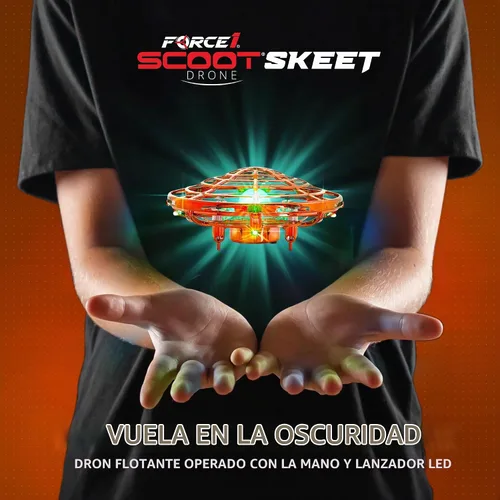 Vista 9 de Force1 Scoot Skeet Mini Drone Juego de disparos electrónico para niños (solo dron): Drones de mano para niños compatibles con Scoot Skeet LED