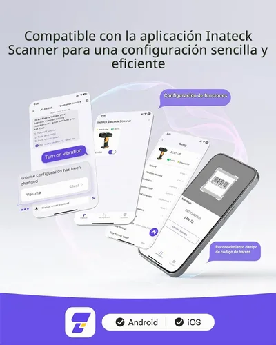 Vista 8 de Inateck Escáner de código de barras industrial Bluetooth, escáner de código QR 1D 2D inalámbrico con IP67 impermeable y a prueba de polvo, escáner