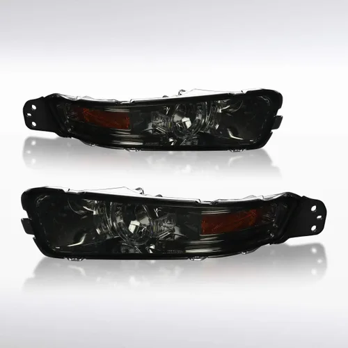 Vista 7 de Autozensation Compatible con Ford Mustang Gt V6 L+R 2005-2009, carcasa negra, luces de parachoques de lente transparente