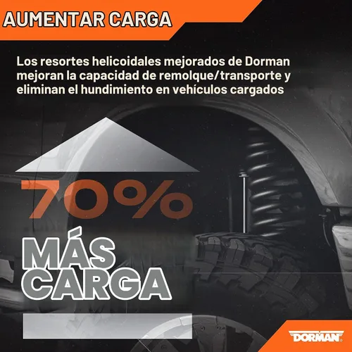 Vista 2 de Dorman 929-928 Actualización de Resorte Helicoidal de Servicio Pesado Severo Trasero - 70 Por Ciento de Aumento en Manejo de Carga Compatible