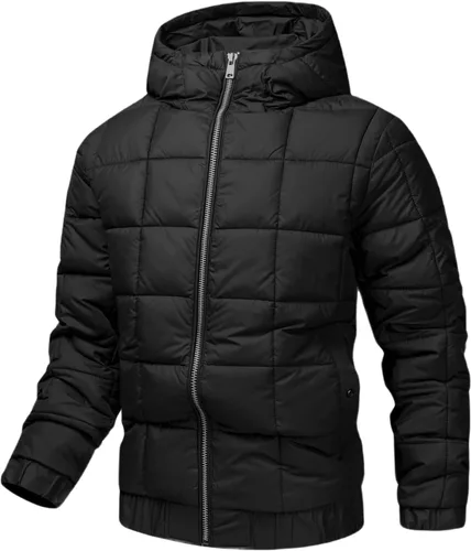 Vista 7 de Chaqueta de invierno con capucha para hombre, abrigo acolchado para esquí y nieve