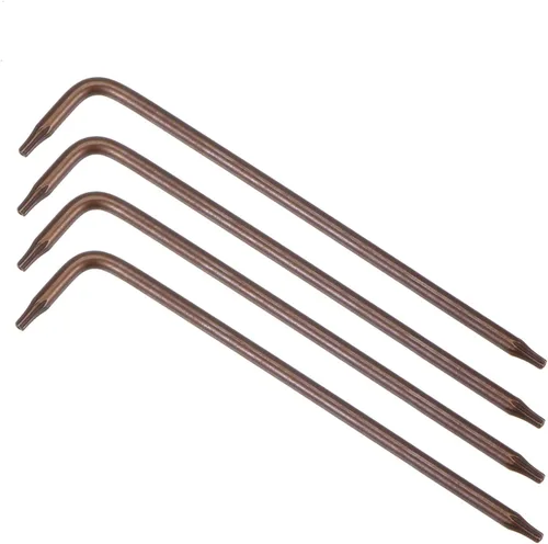 Vista 6 de uxcell T6 Anti manipulación Torx Star Key Bit Llave, forma de L 2.68 pulgadas brazo largo, acero S2 4 piezas