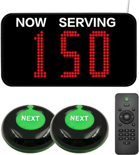 Vista 12 de Now Serving Number System Take a Number System Sistema de llamadas en cola con pantalla de números de 2 dígitos 2 botón siguiente 1 dispensador