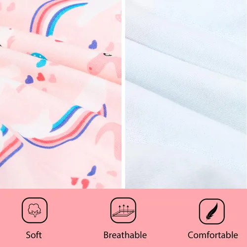 Vista 3 de MooMoo Baby Pantalones de pañales impermeables para entrenamiento para ir al baño, 2 paquetes de pañales cortos nocturnos para niños y niñas