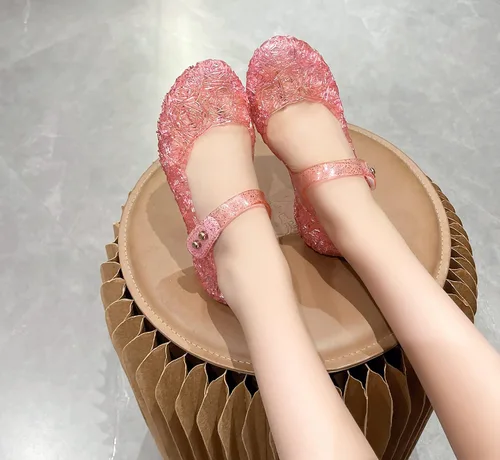 Vista 5 de Sandalias de gelatina para niñas, zapatos de vestir de princesa para niña pequeña talla 9, fiesta de baile de reina cosplay, disfraces planos Mary