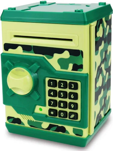 Vista 9 de Hucha para niños con contraseña electrónica, alcancía para niños de 3 a 14 años Negro y rojo