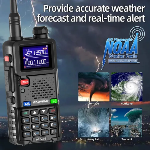 Vista 7 de Baofeng Radio radioaficionado de mano AR-5RM 10W UV-5R Actualización NOAA 2