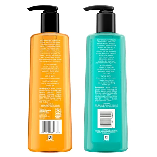 Vista 8 de Neutrogena Rainbath Gel refrescante y limpiador de ducha y baño, gel hidratante diario y de afeitado para piel suave, paquete de dos que incluye