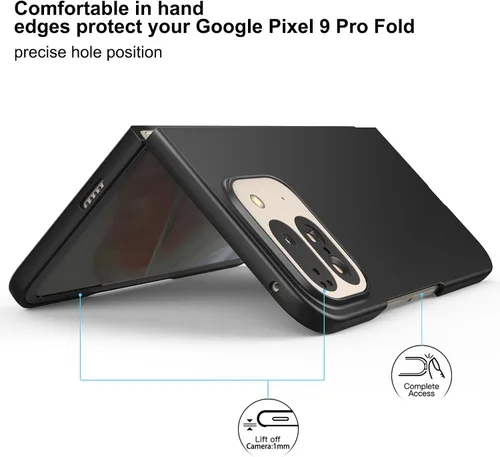 Vista 3 de Foluu Funda Ajustada para Google Pixel 9 Pro Fold 2024, con Protector de Pantalla Frontal Integrado, PC Mate Ultra Delgado con Agarre Antideslizante