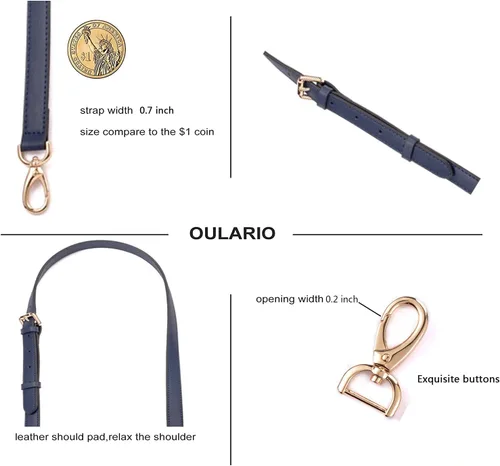 Vista 5 de GOXTECH Correa de repuesto para bolso de cuero genuino, bolso cruzado largo ajustable