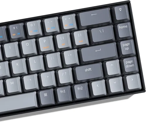 Vista 2 de Keychron K6 Gaming Mechanicak Teclado inalámbricocon cable diseño del 65 de 68 teclas teclado Bluetooth compacto con retroiluminación blanca N-Key