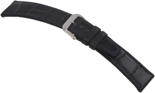 Vista 6 de RIOS1931 Spitfire - Correa de reloj de cocodrilo genuino para relojes IWC 114x74 Negro